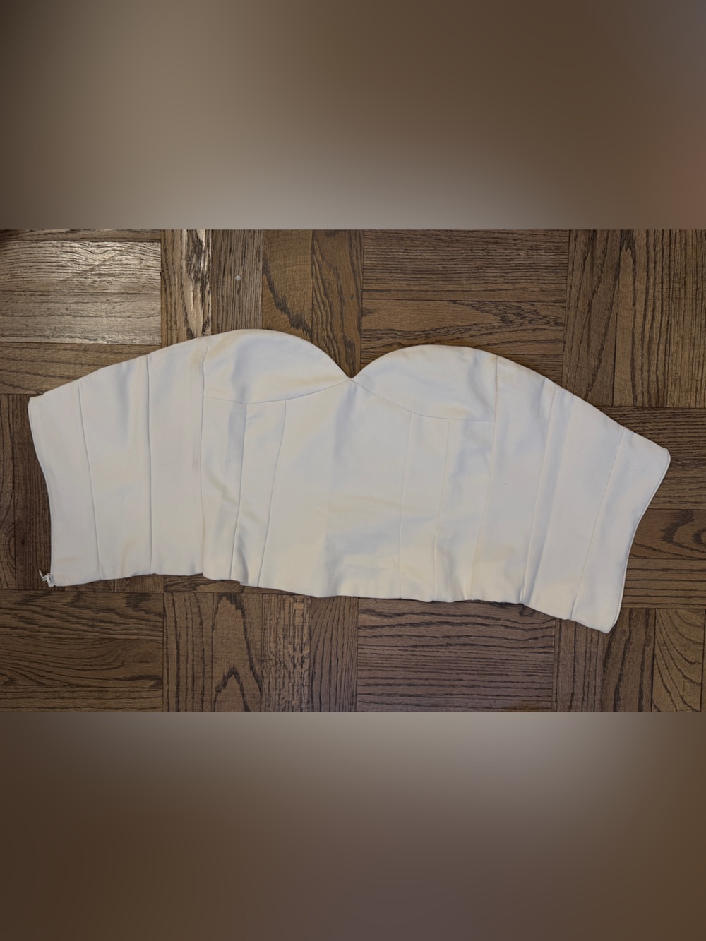 Zara White Strapless Bustier Top